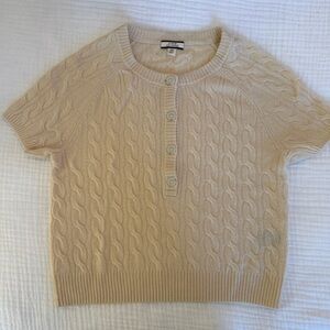 J.Crew 100% Cashmere Cable-Knit Henley Sweater